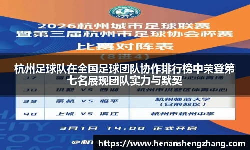 杭州足球队在全国足球团队协作排行榜中荣登第七名展现团队实力与默契